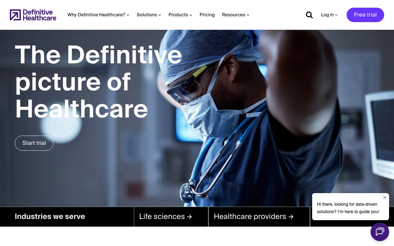 Definitive Healthcare Software Reviews, Demo & Pricing — zrzut ekranu interfejsu