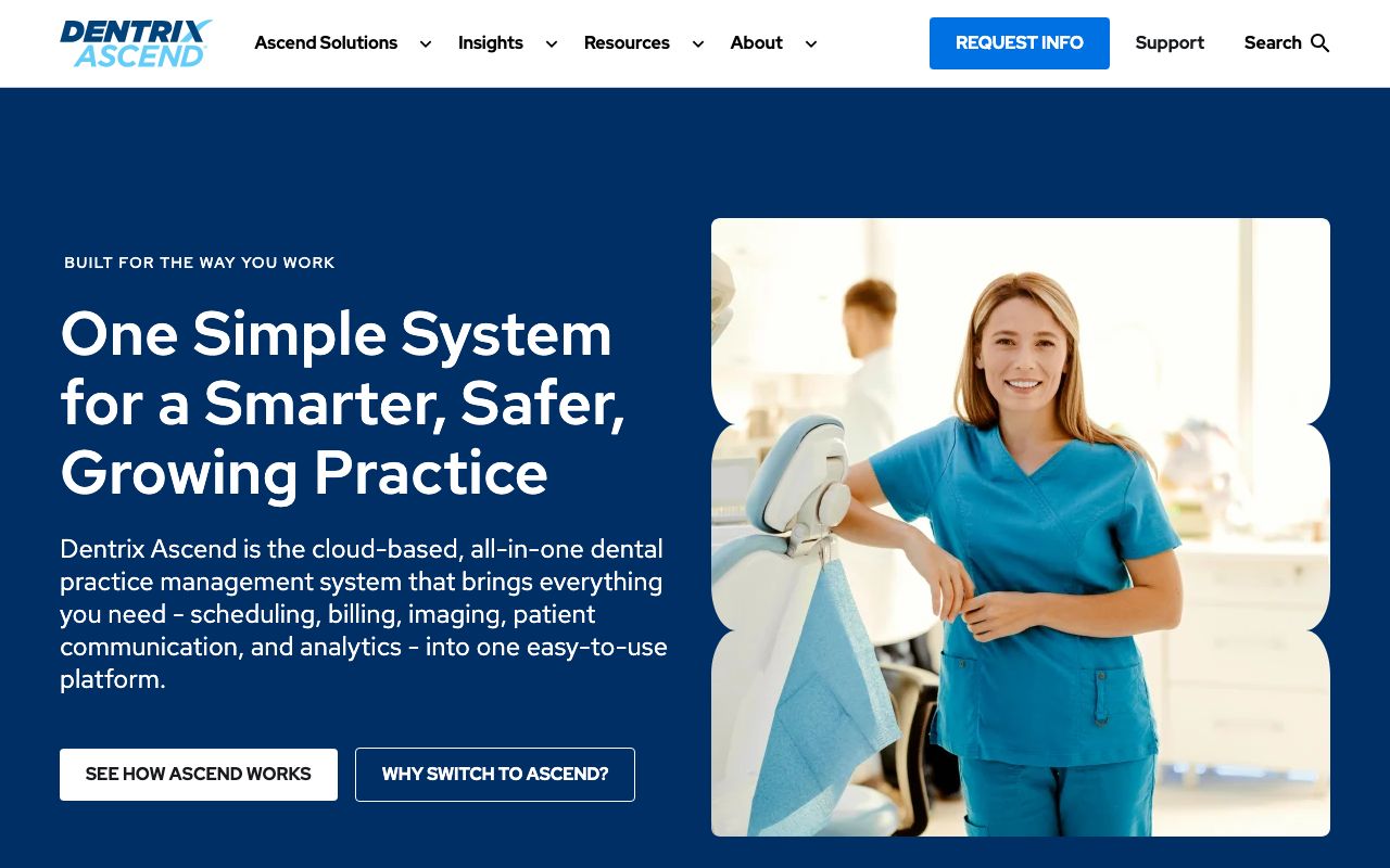 Dentrix Ascend Reviews, Pros and Cons — zrzut ekranu interfejsu
