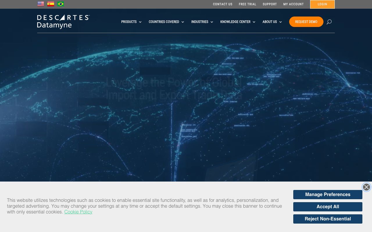 Descartes Datamyne Pricing, Features, Reviews & Alternatives — zrzut ekranu interfejsu