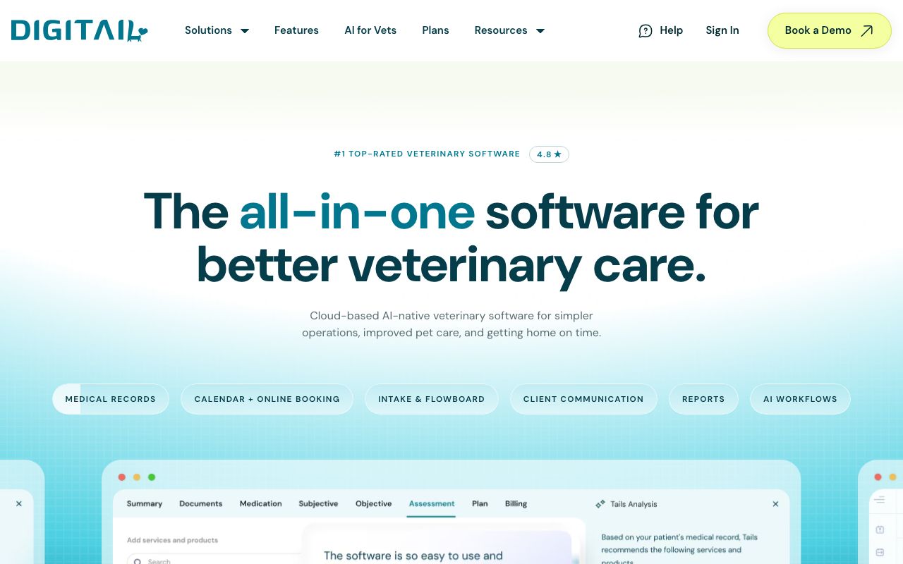 Digitail — zrzut ekranu interfejsu