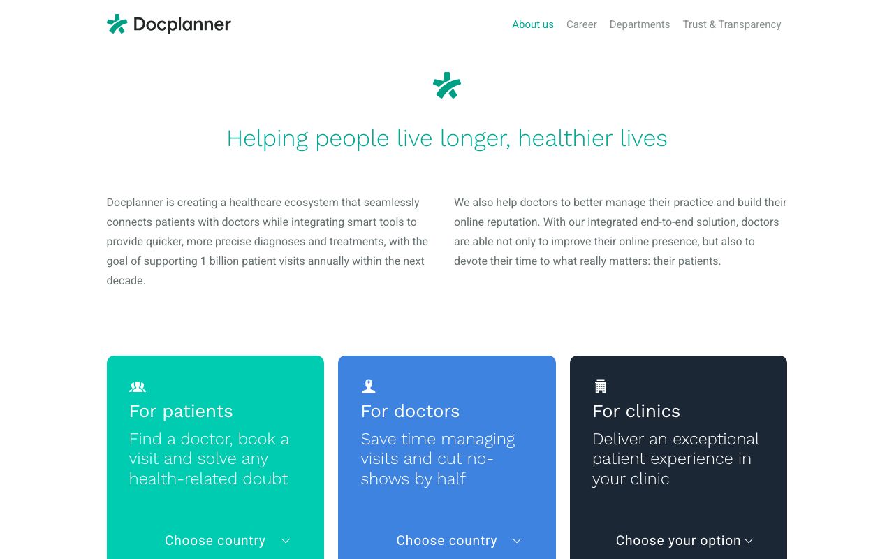 DocPlanner (ZnanyLekarz) — zrzut ekranu interfejsu