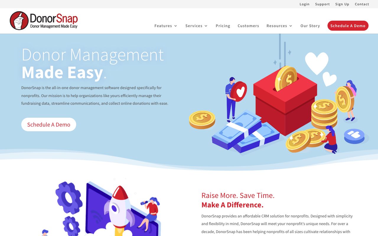 DonorSnap. Verified Reviews, Pros & Cons — zrzut ekranu interfejsu