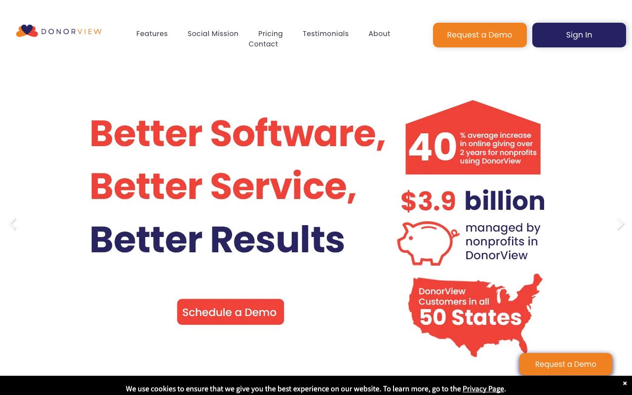 DonorView Reviews, Pros and Cons — zrzut ekranu interfejsu