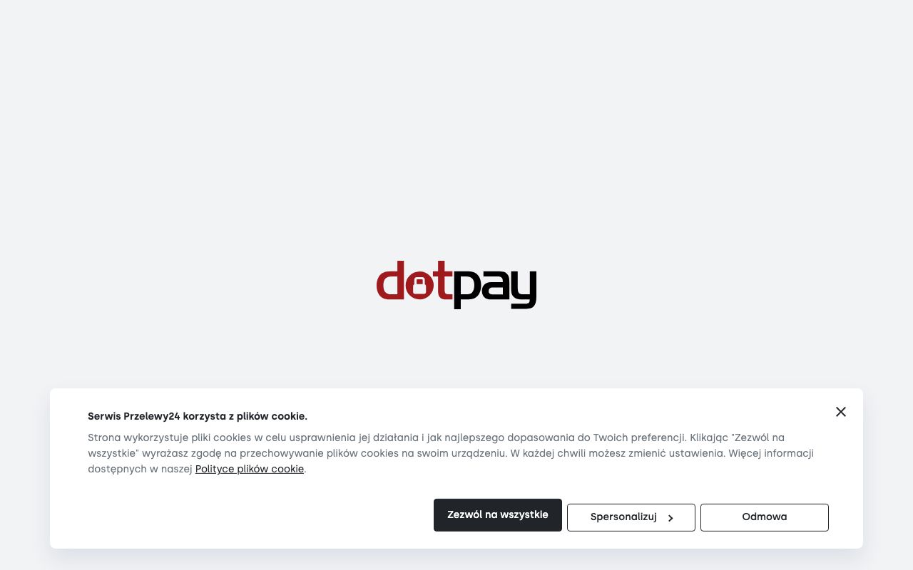 Dotpay — zrzut ekranu interfejsu