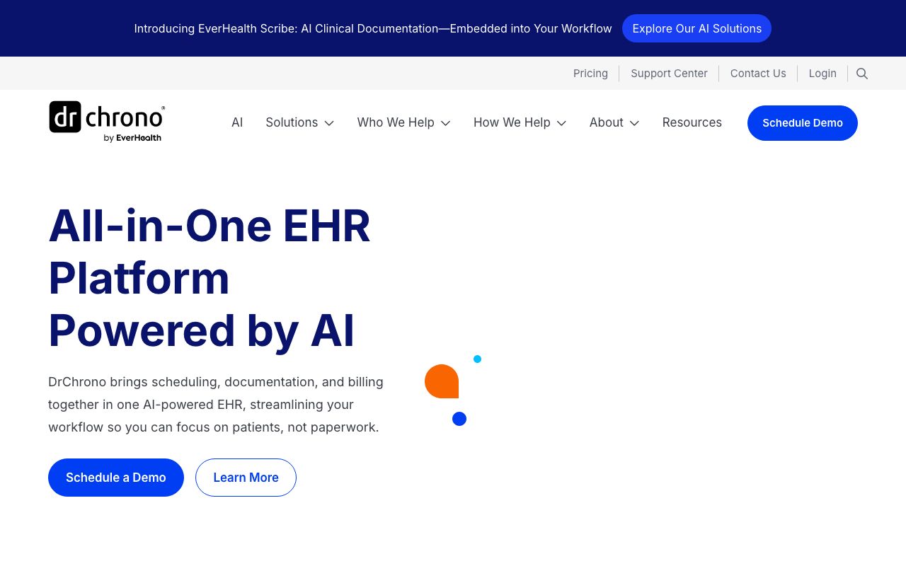 DrChrono. Verified Reviews, Pros & Cons — zrzut ekranu interfejsu