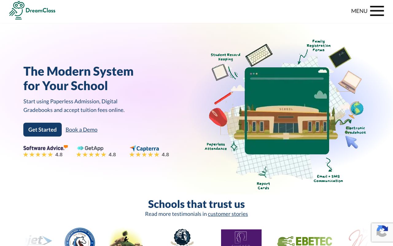 DreamClass — zrzut ekranu interfejsu