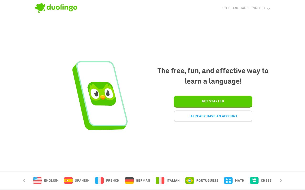 Duolingo Reviews, Pros and Cons — zrzut ekranu interfejsu