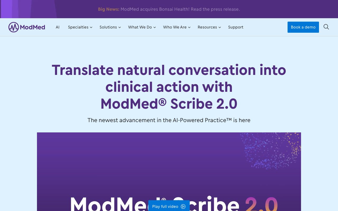 ModMed — zrzut ekranu interfejsu