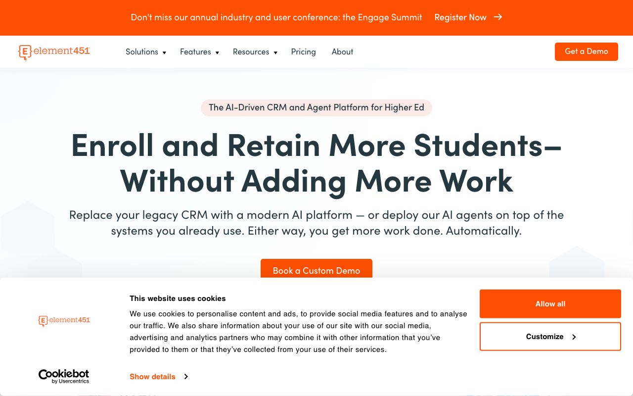 Element451. Verified Reviews, Pros & Cons — zrzut ekranu interfejsu