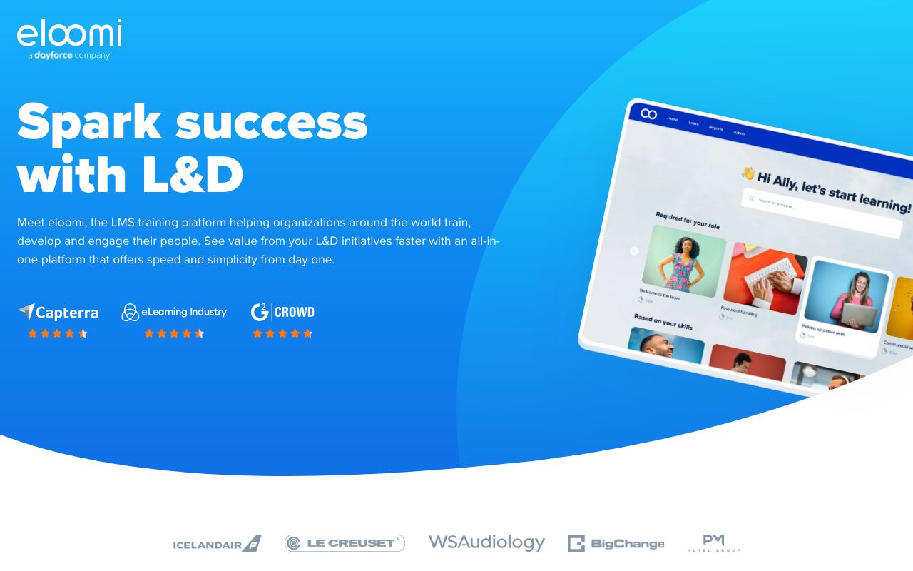 eloomi. Verified Reviews, Pros & Cons — zrzut ekranu interfejsu