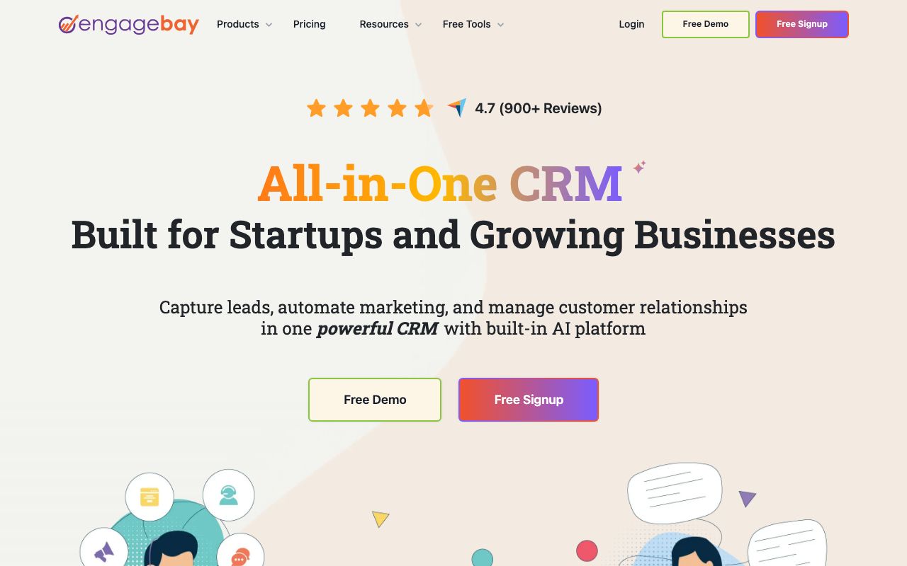 EngageBay CRM Software 2026: Features, Integrations ... — zrzut ekranu interfejsu