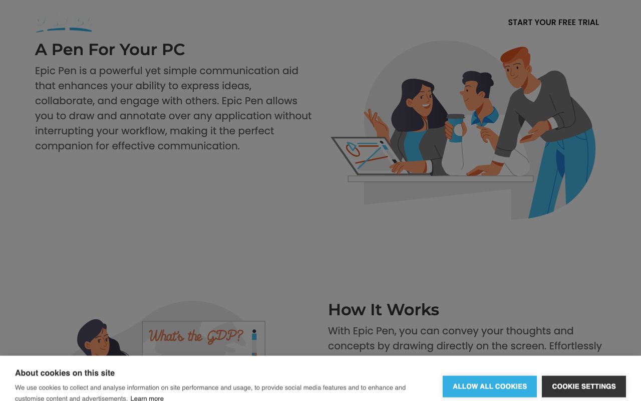 Epic Pen — zrzut ekranu interfejsu