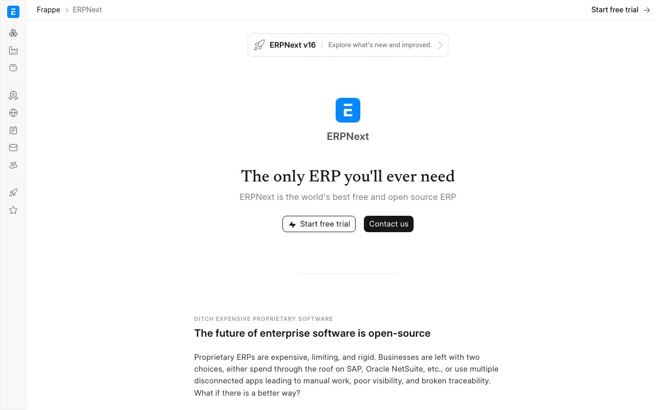 ERPNext Reviews, Pros and Cons — zrzut ekranu interfejsu