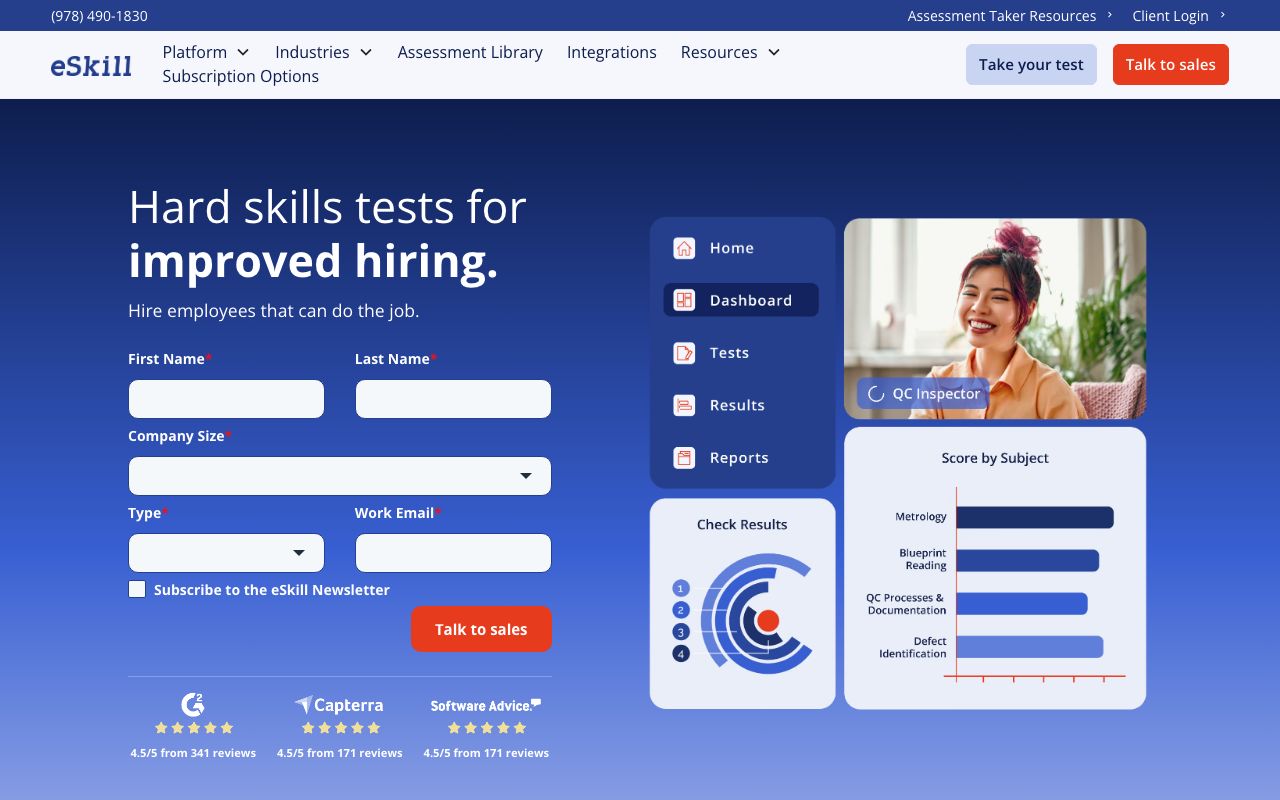eSkill — zrzut ekranu interfejsu
