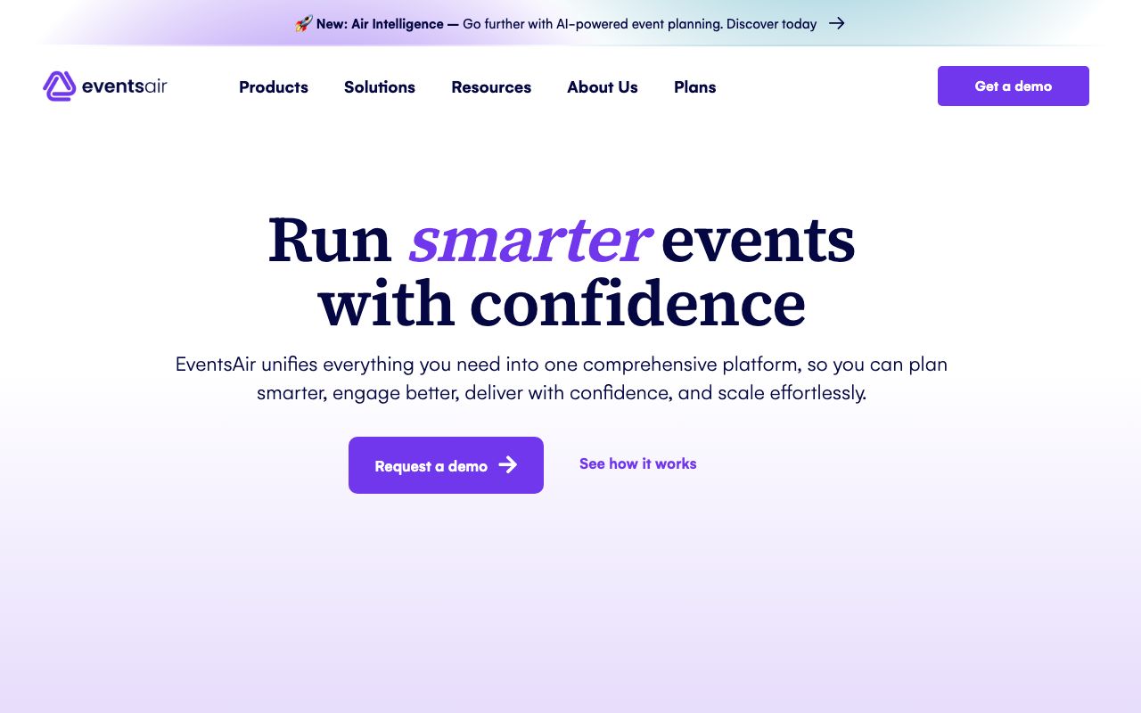 EventsAir — zrzut ekranu interfejsu