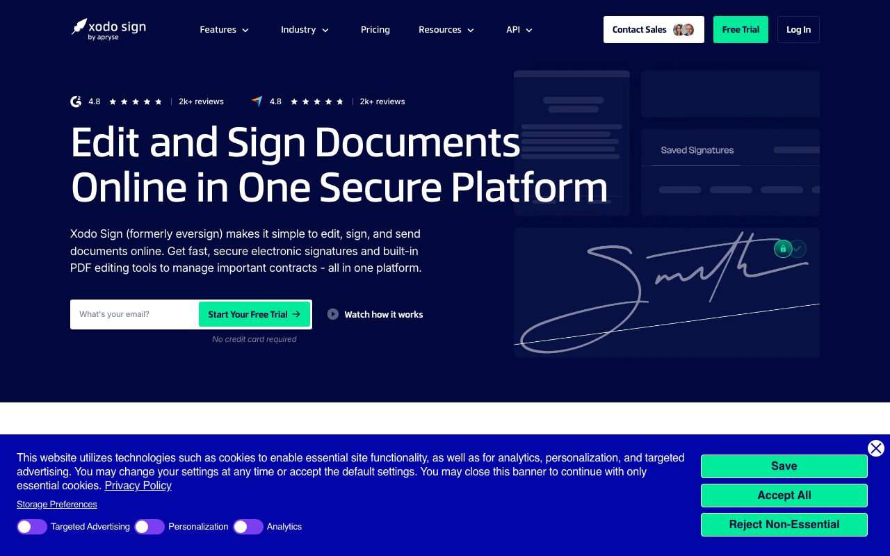 Xodo Sign — zrzut ekranu interfejsu