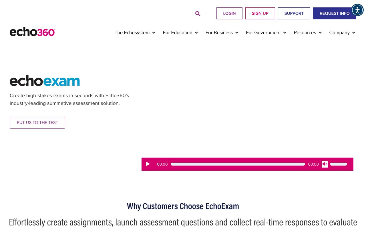 EchoExam — zrzut ekranu interfejsu