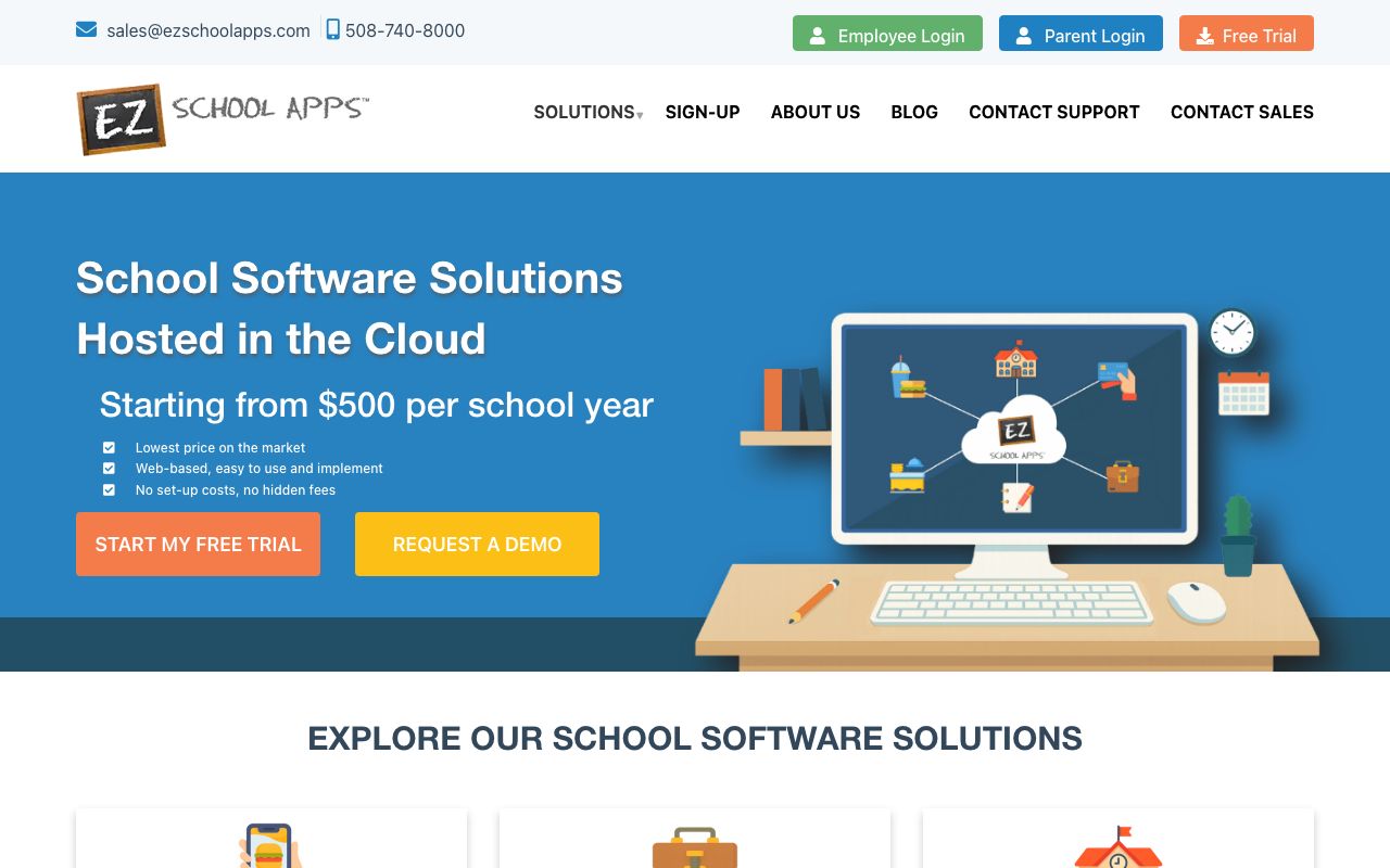 EZ School Apps — zrzut ekranu interfejsu