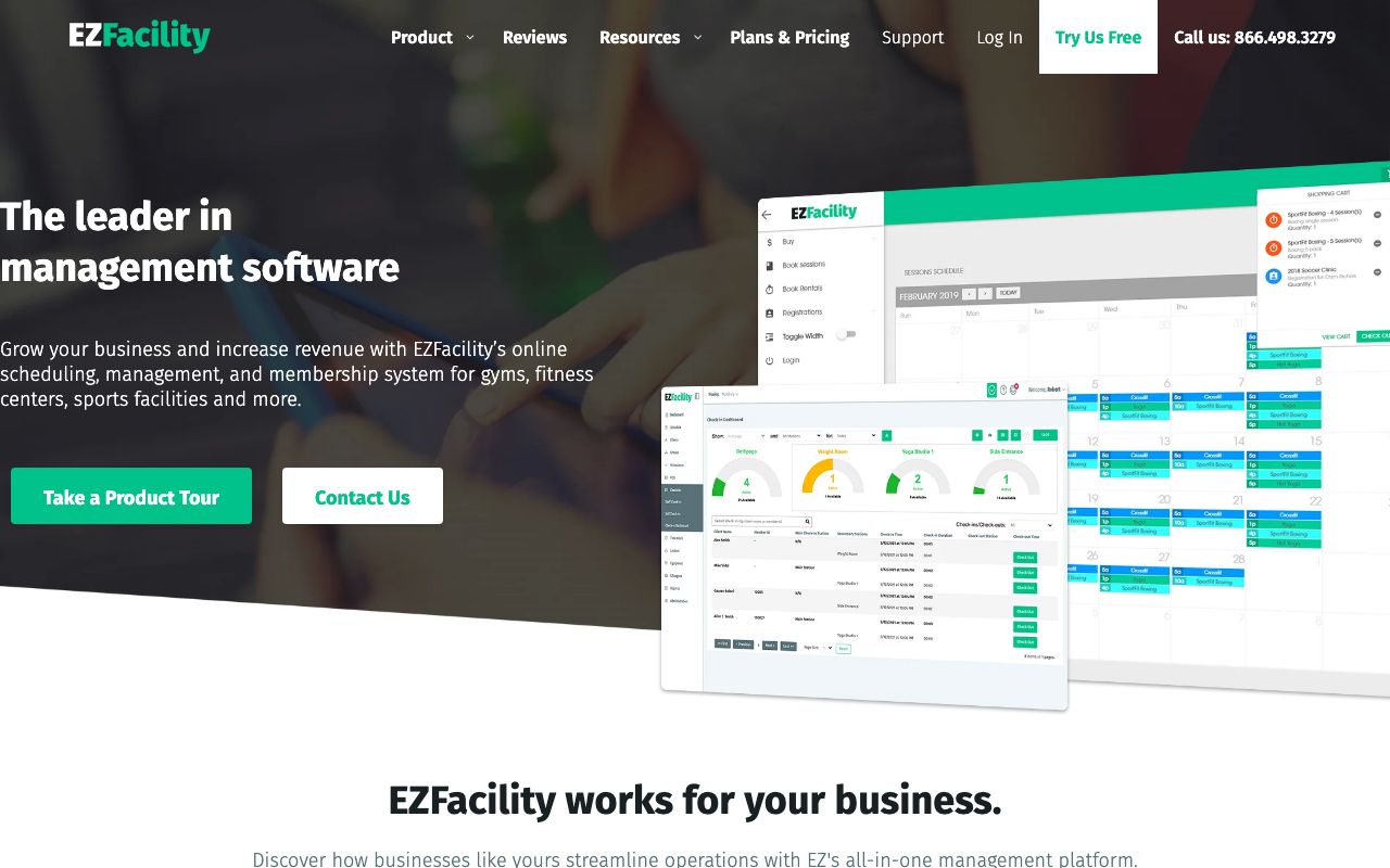 EZFacility — zrzut ekranu interfejsu