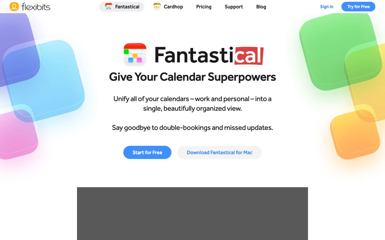 Fantastical — zrzut ekranu interfejsu