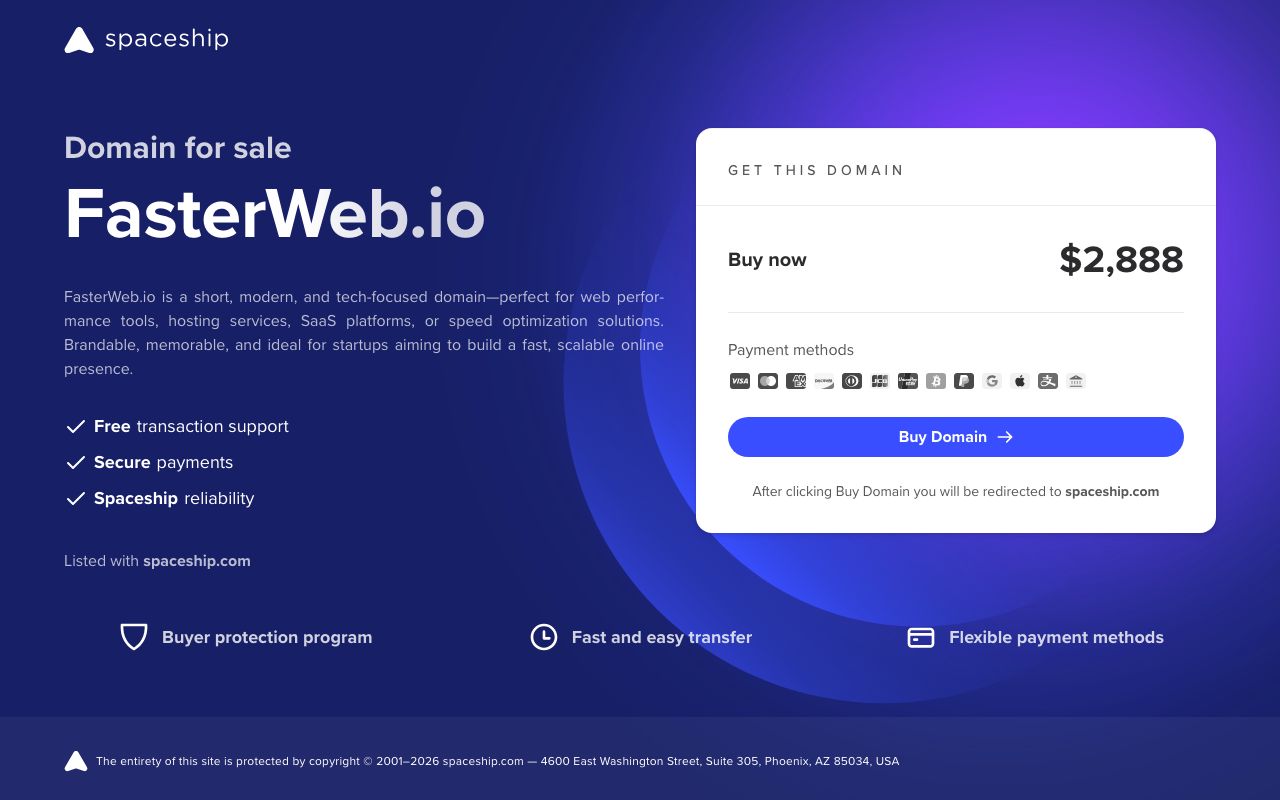 FASTER Web — zrzut ekranu interfejsu