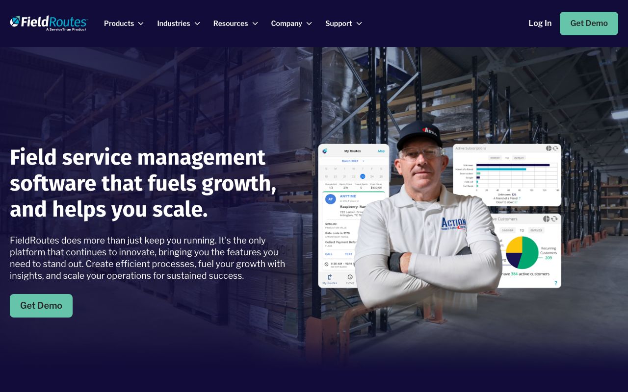 FieldRoutes. Verified Reviews, Pros & Cons — zrzut ekranu interfejsu