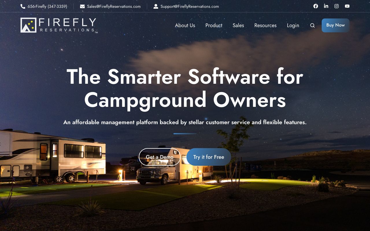 Firefly Reservations — zrzut ekranu interfejsu