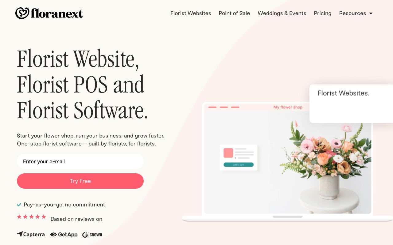 Floranext — zrzut ekranu interfejsu