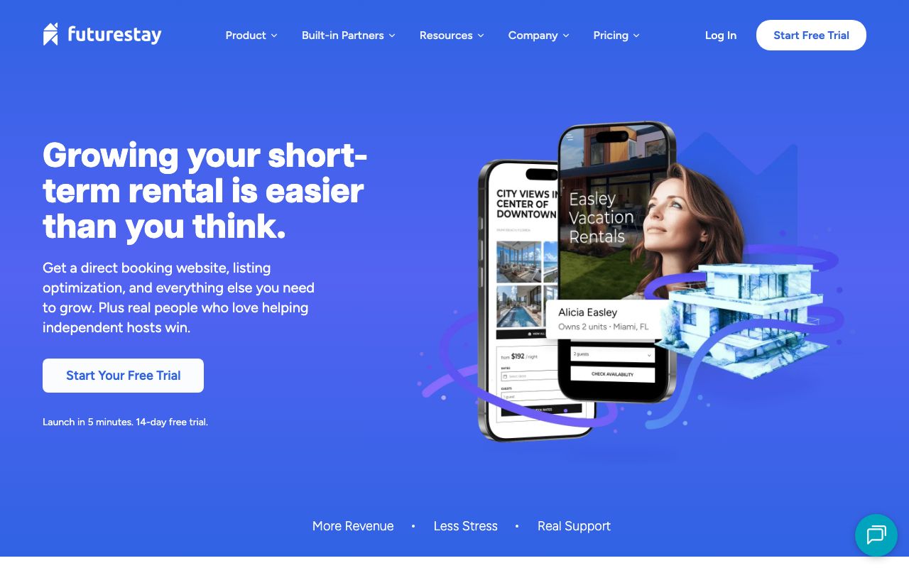 Futurestay — zrzut ekranu interfejsu