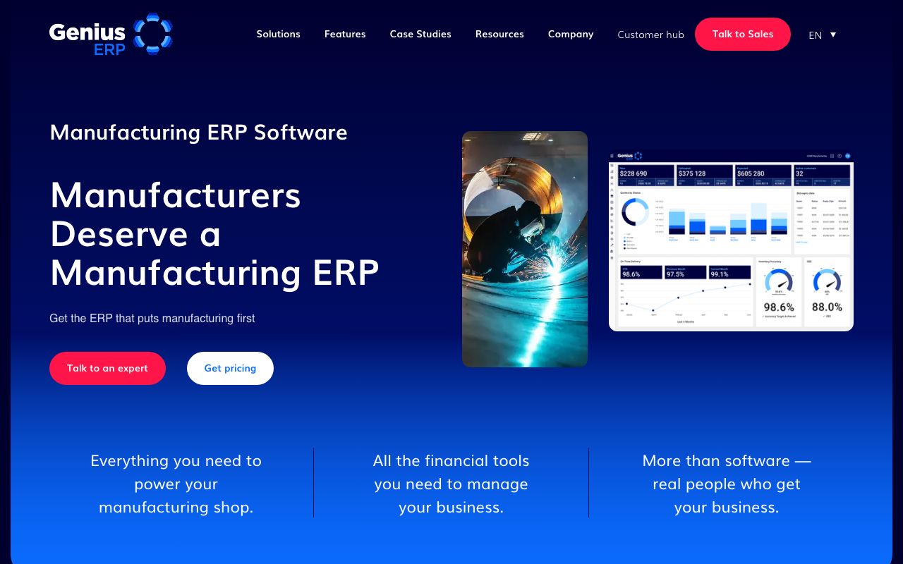 Genius ERP — zrzut ekranu interfejsu