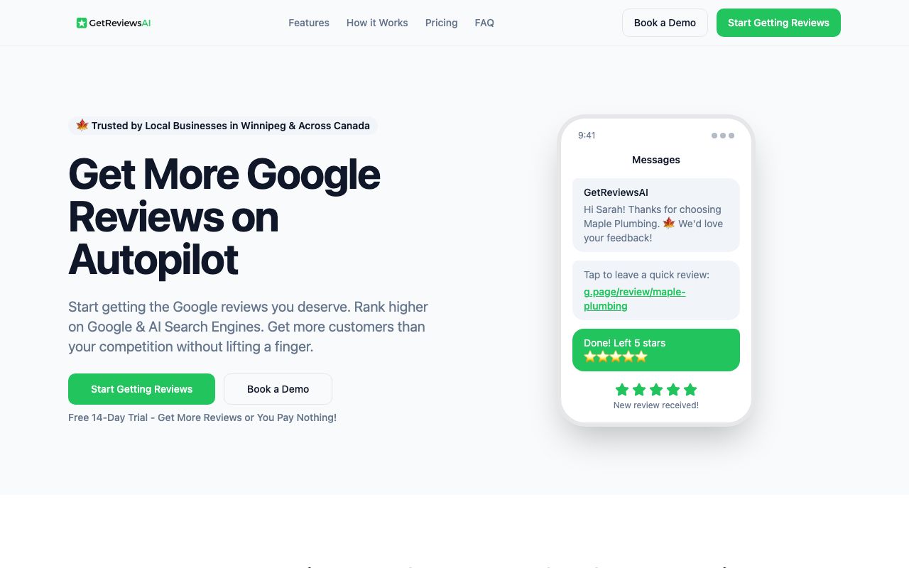 GetReviews.ai — zrzut ekranu interfejsu