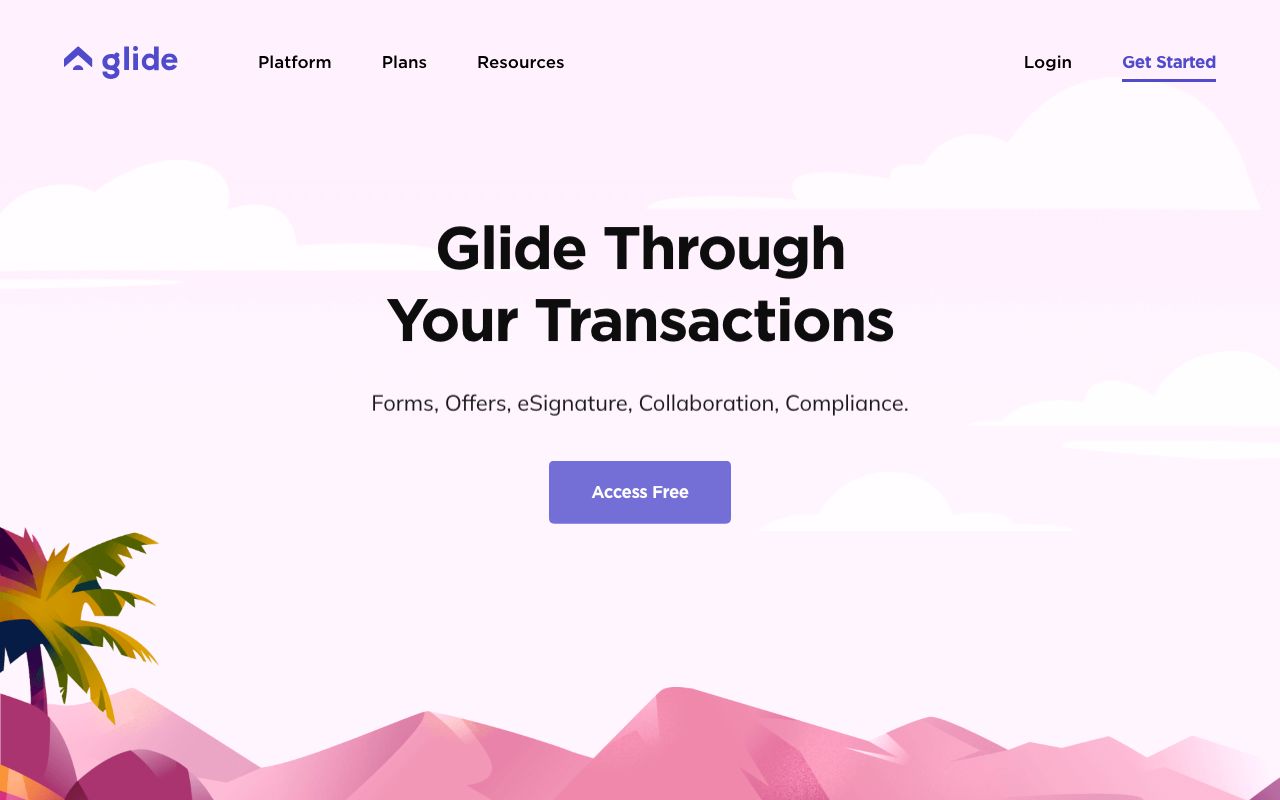 Glide — zrzut ekranu interfejsu