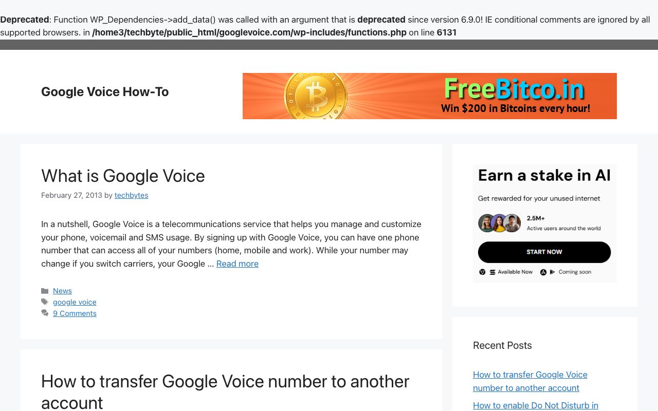 Google Voice Reviews, Pros and Cons — zrzut ekranu interfejsu