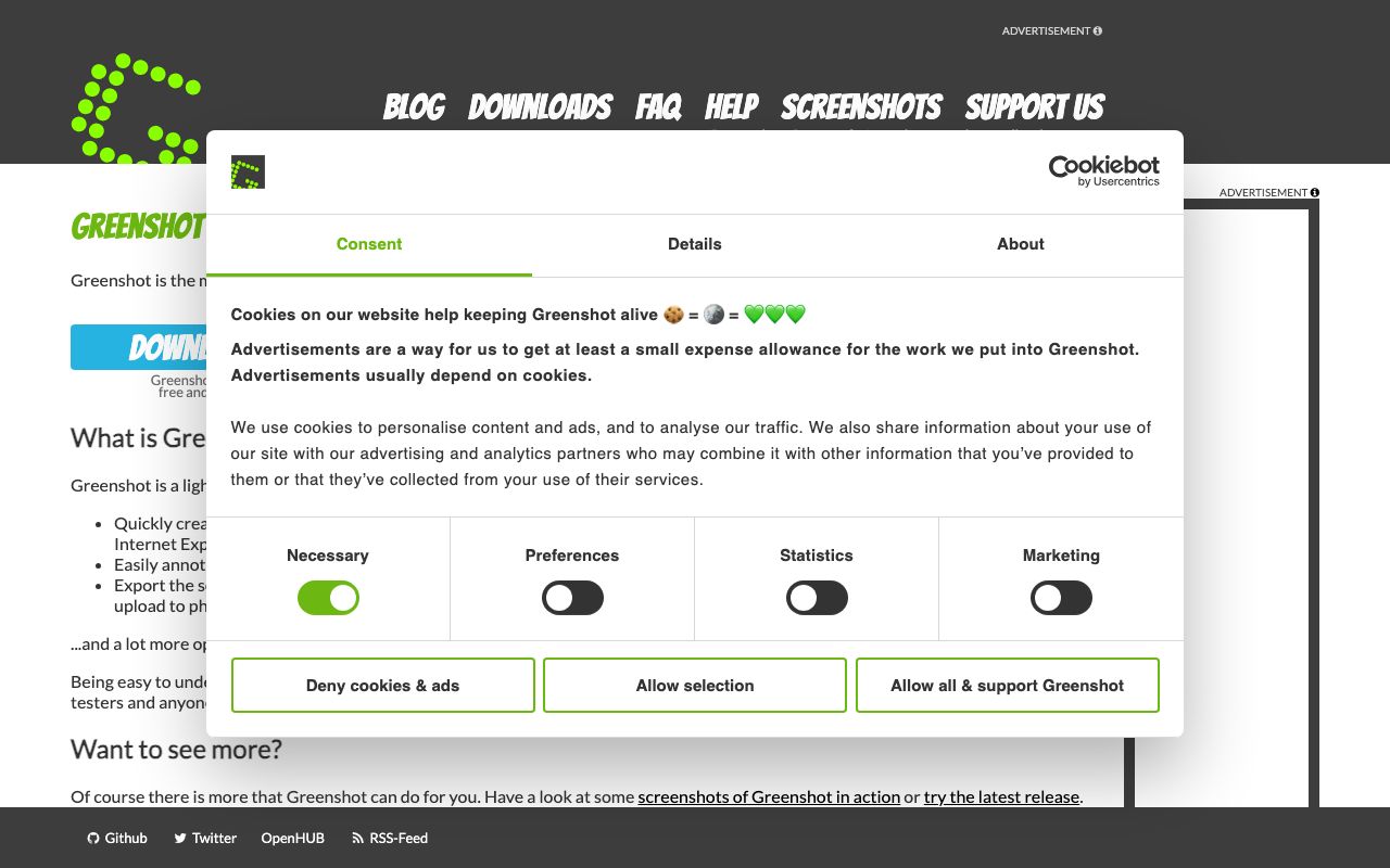 Greenshot. Verified Reviews, Pros & Cons — zrzut ekranu interfejsu