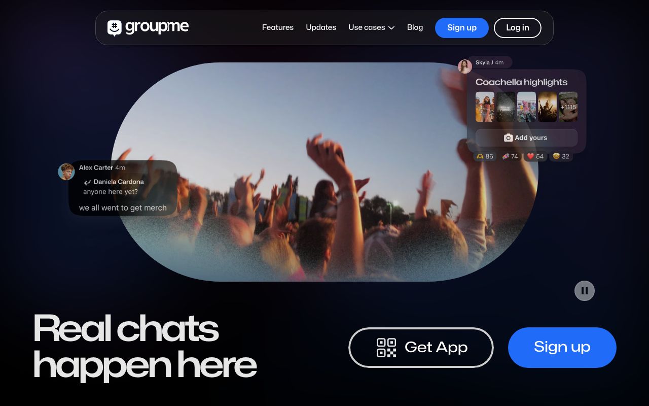 GroupMe. Verified Reviews, Pros & Cons — zrzut ekranu interfejsu