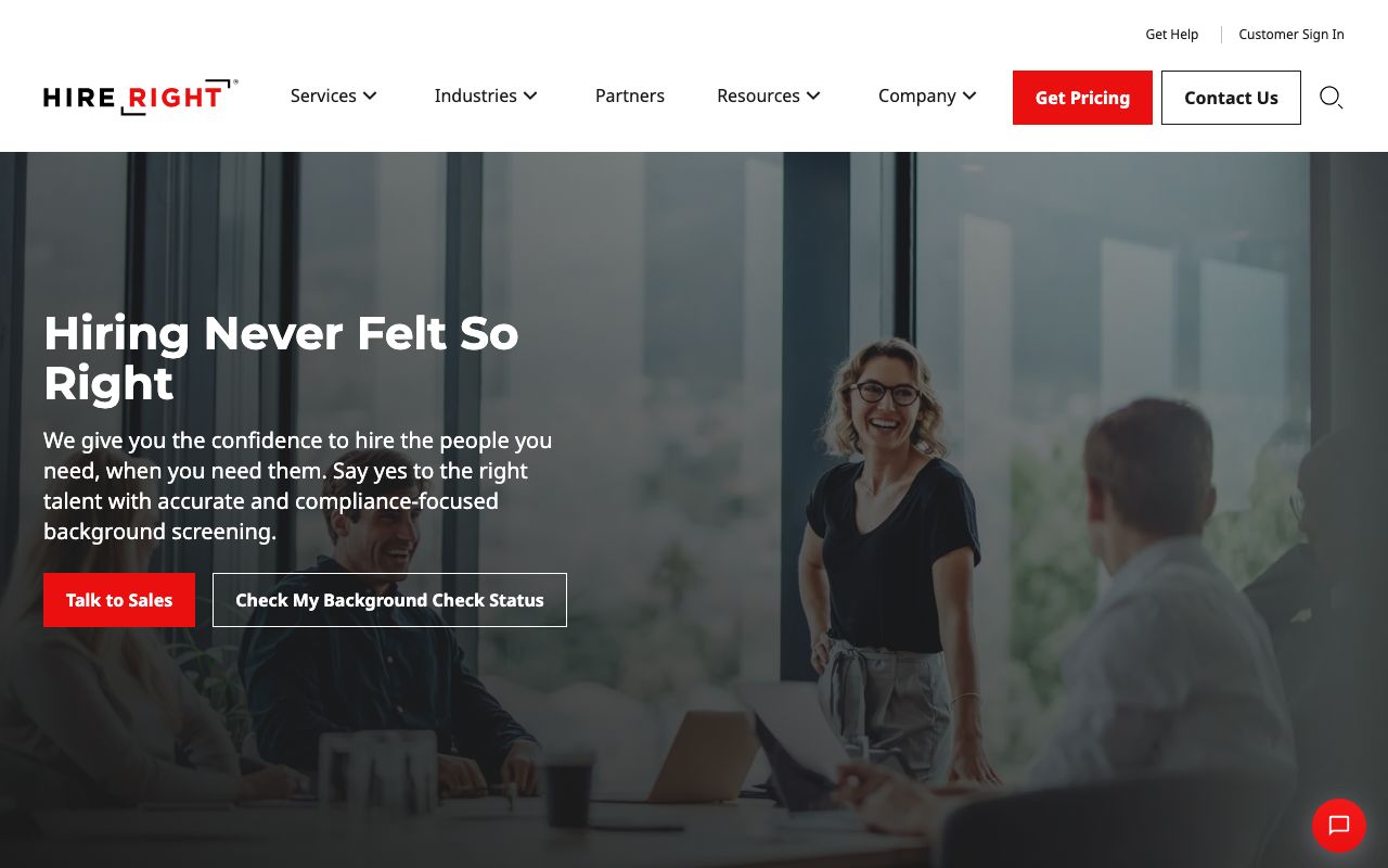 HireRight — zrzut ekranu interfejsu