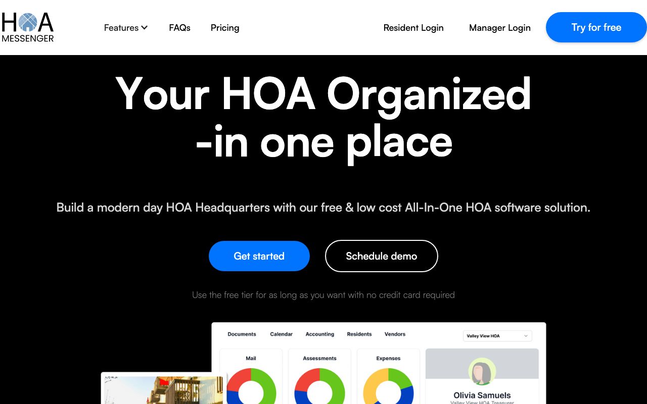 HOA Messenger — zrzut ekranu interfejsu
