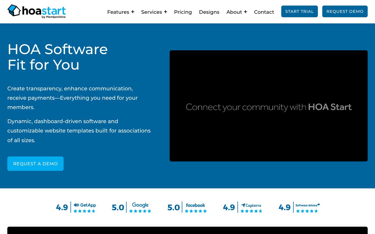 HOA Start — zrzut ekranu interfejsu