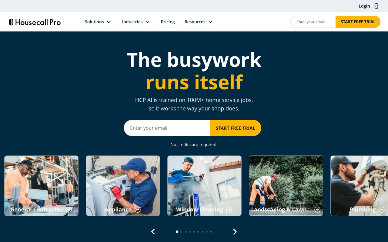 Housecall Pro — zrzut ekranu interfejsu