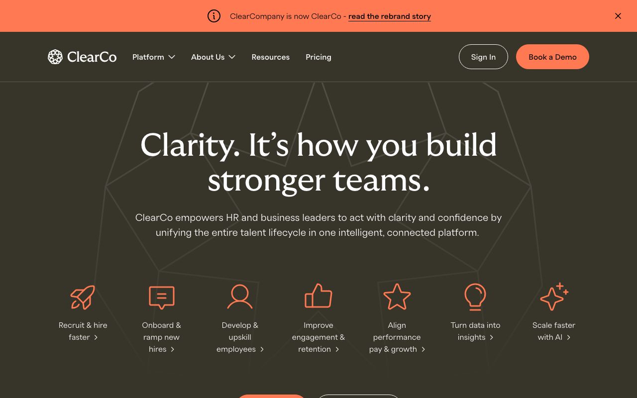 ClearCompany — zrzut ekranu interfejsu