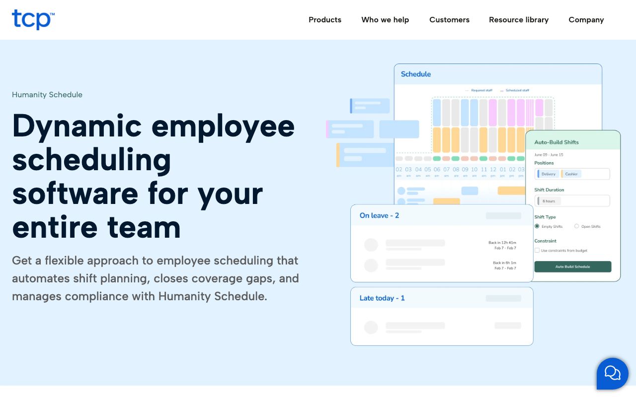 Humanity Schedule — zrzut ekranu interfejsu