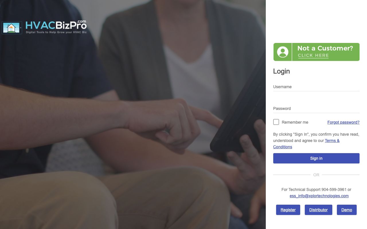 HVACBizPro — zrzut ekranu interfejsu