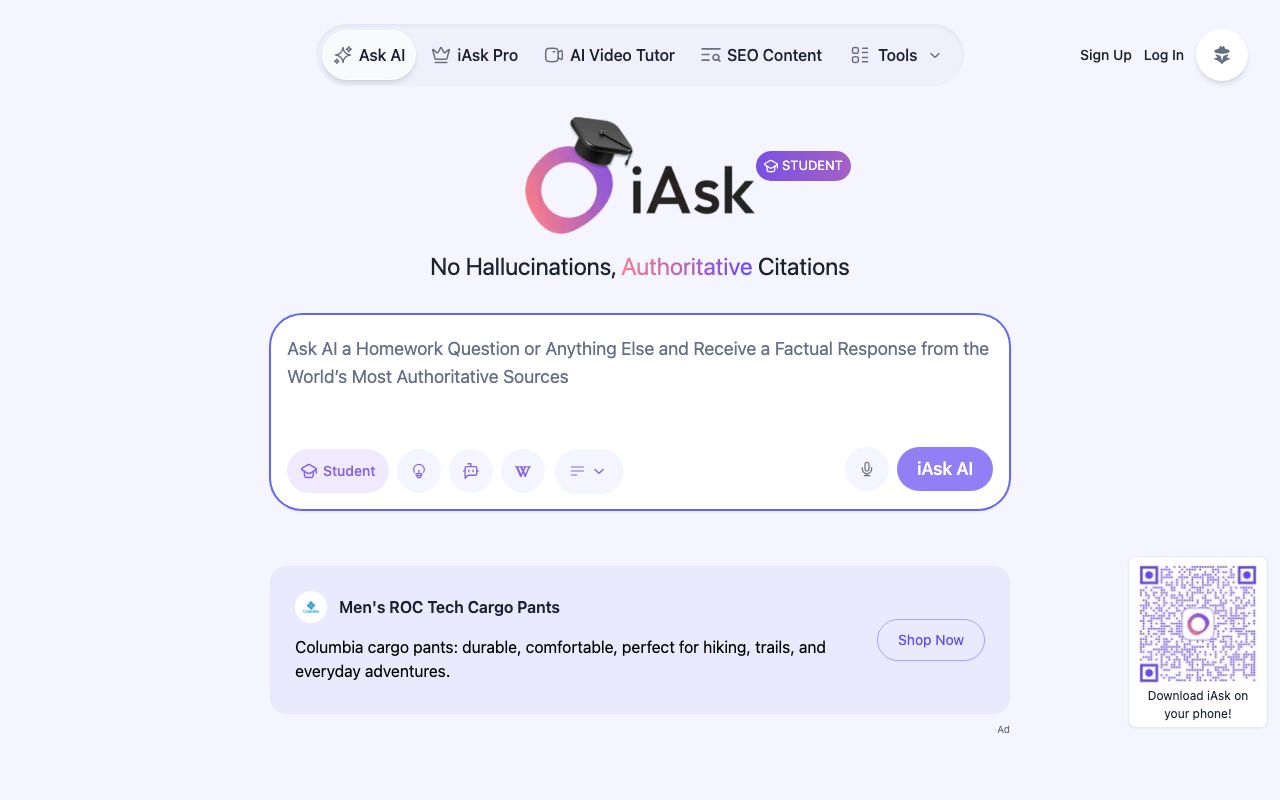 iAsk.Ai — zrzut ekranu interfejsu