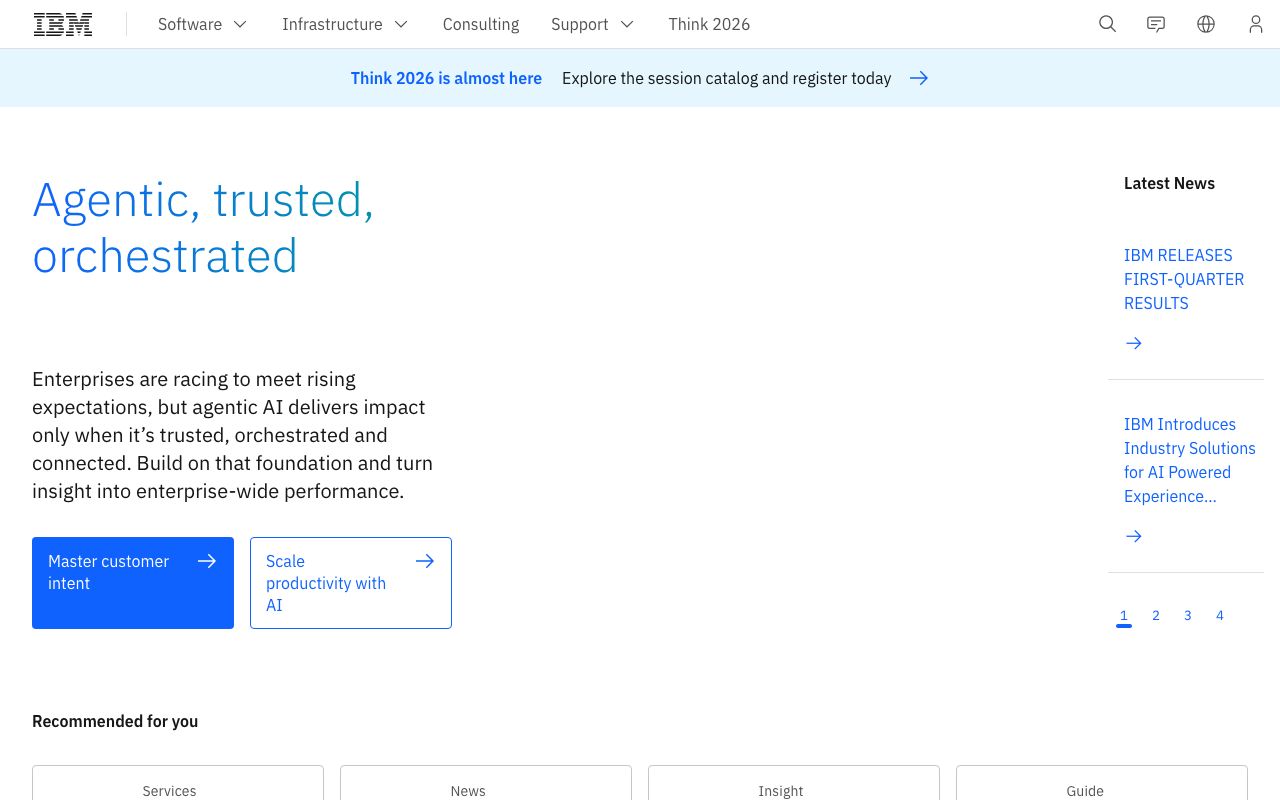 IBM Cognos Analytics — zrzut ekranu interfejsu