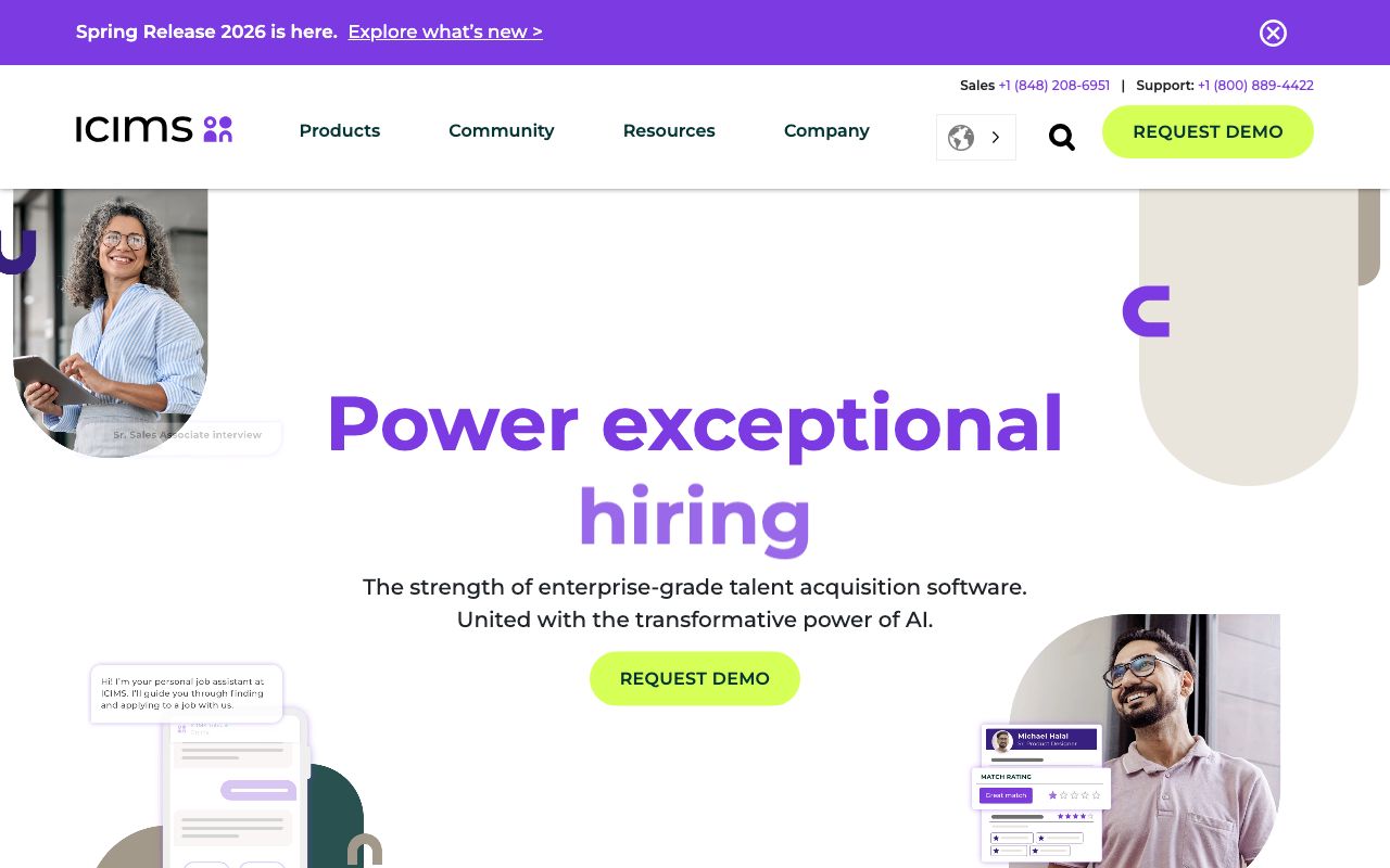 iCIMS Hire — zrzut ekranu interfejsu