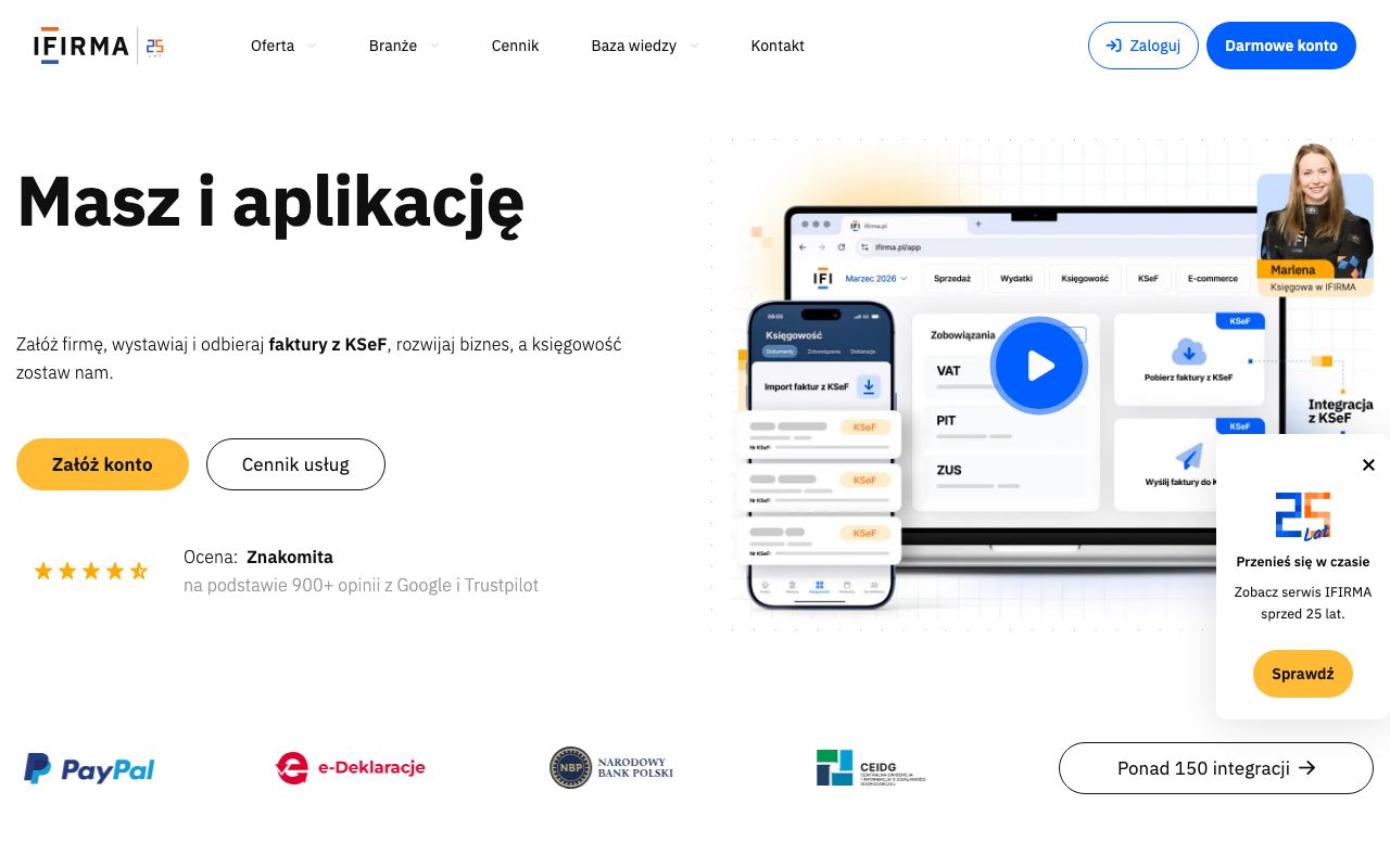 iFirma — zrzut ekranu interfejsu