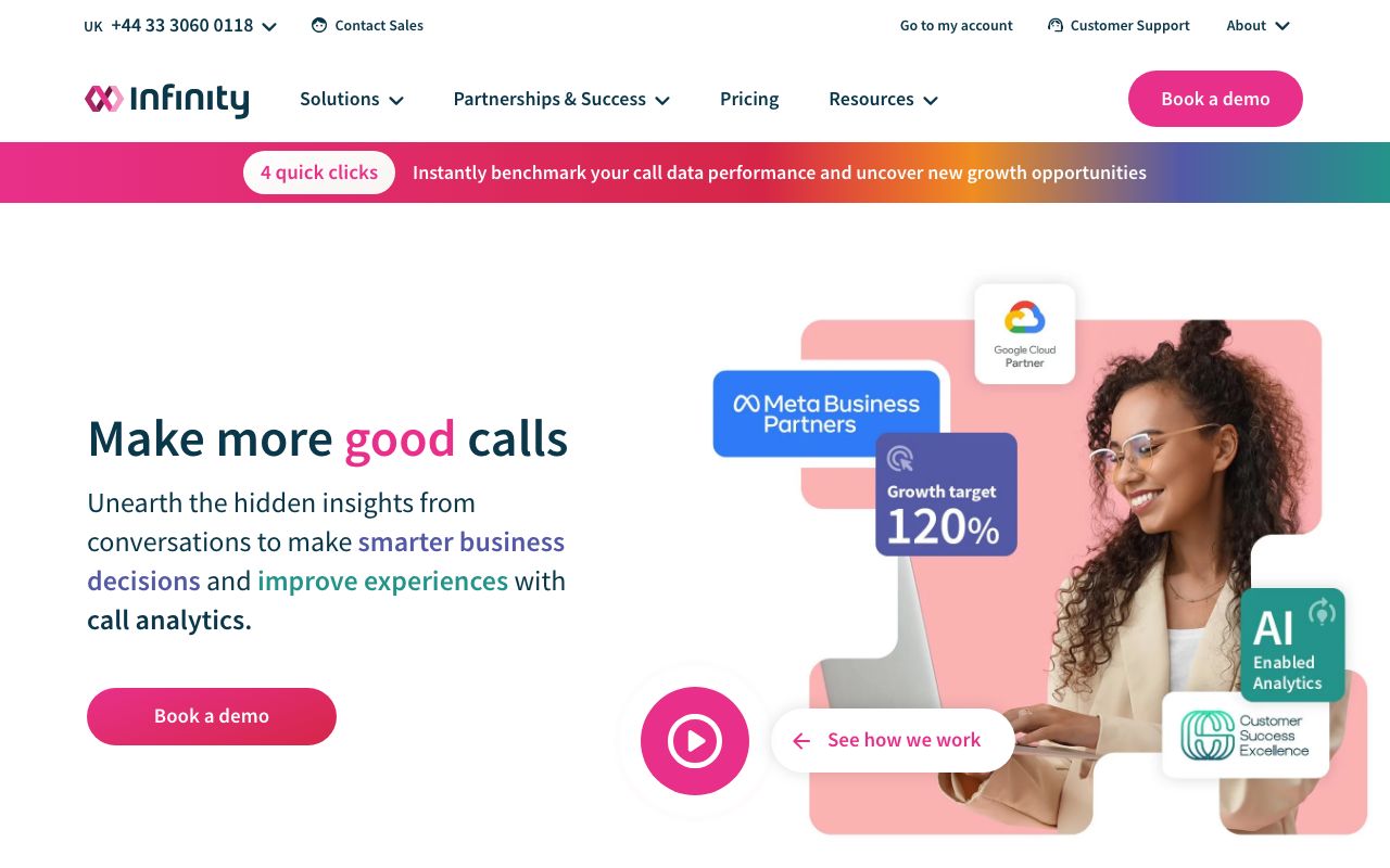 Infinity Call Tracking — zrzut ekranu interfejsu