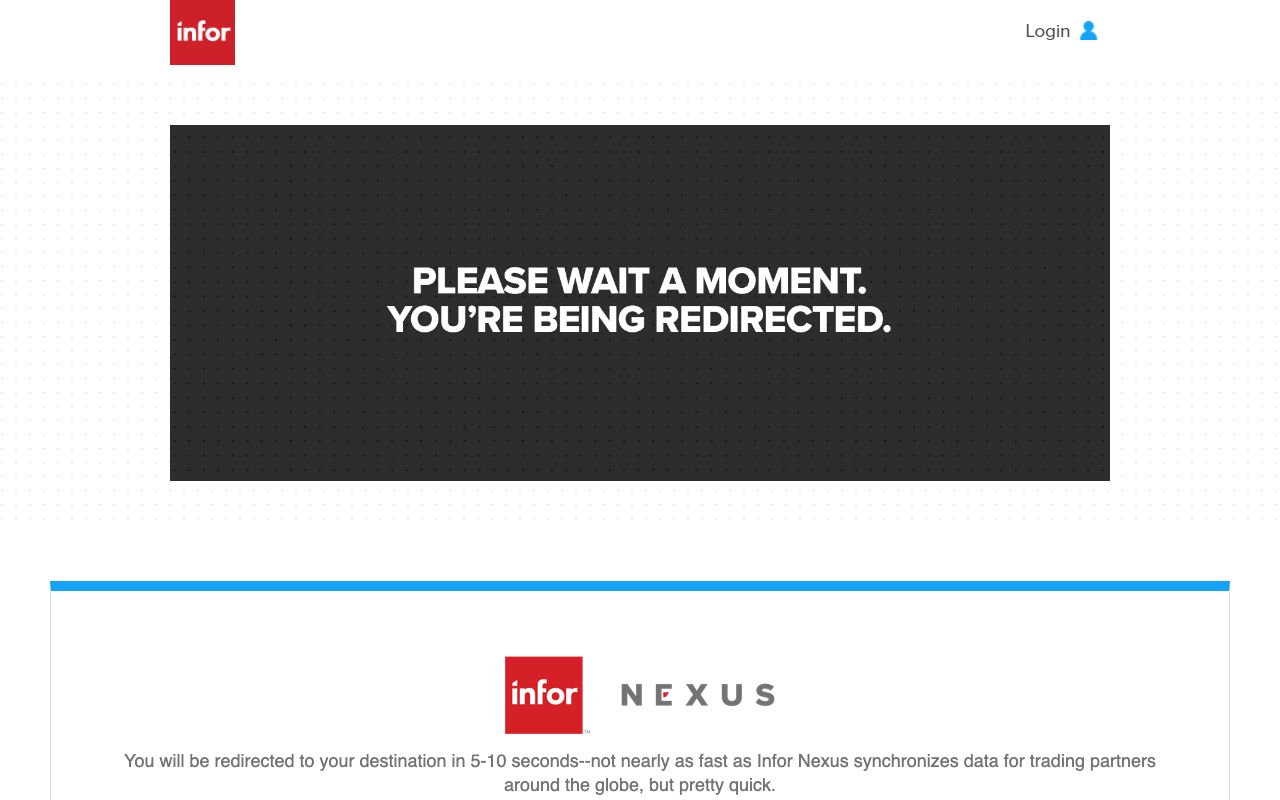 Infor Nexus — zrzut ekranu interfejsu