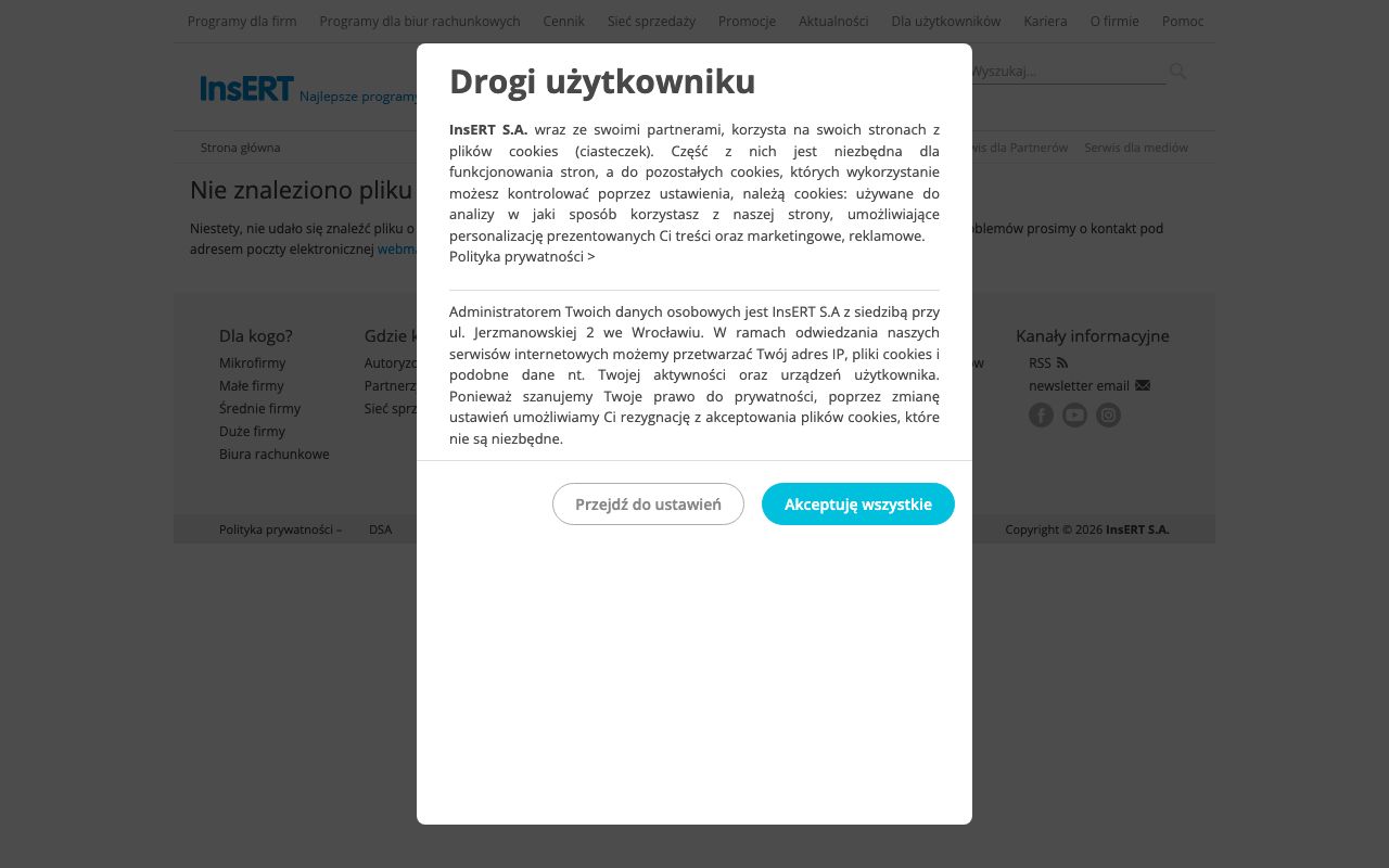 Subiekt GT (Insert) — zrzut ekranu interfejsu