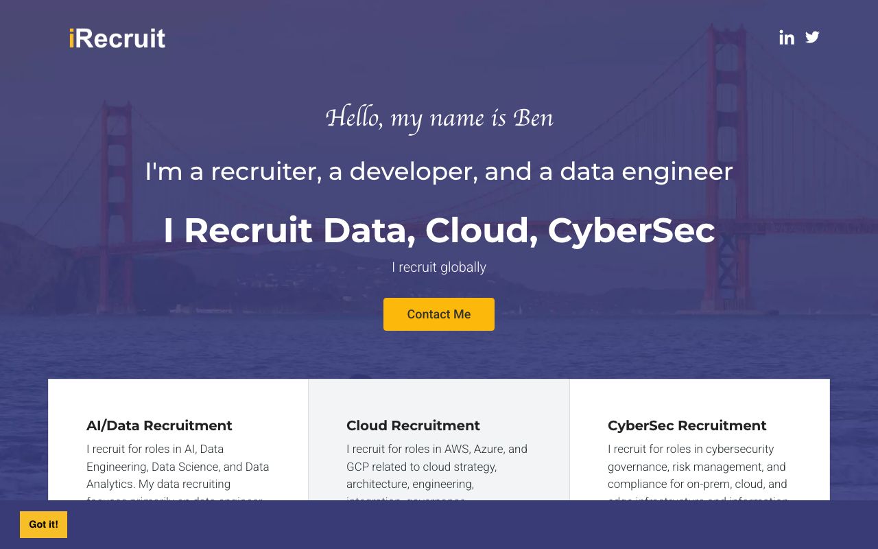 iRecruit — zrzut ekranu interfejsu